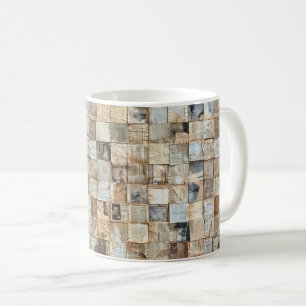 Rustic Vintage Newspaper Patchwork Collage (9) Coffee Mug