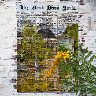 Rustic Vintage Newspaper Texture Decoupage Tissue Paper
