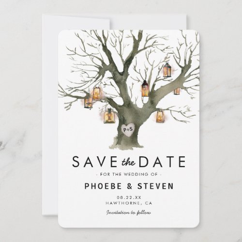 Rustic Vintage Oak Tree Wedding Save the Date