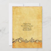 rustic, vintage ,octopus beach thank you invitation (Back)
