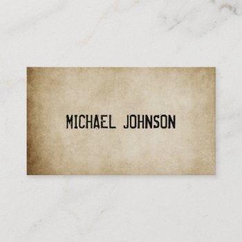 Rustic Vintage Old Paper Grunge Font Style Business Card by DesignByLang at Zazzle