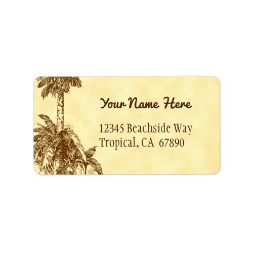 Rustic Vintage Palm Tree Editable Address Label