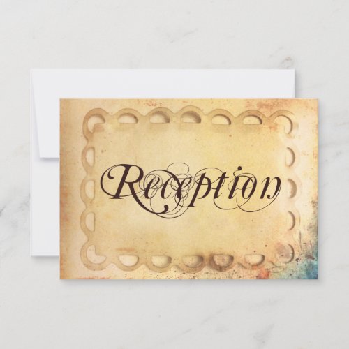 Rustic Vintage Paper Wedding Reception Cards