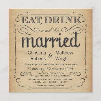 Rustic Vintage Parchment Wedding Invitations by weddingtrendy at Zazzle