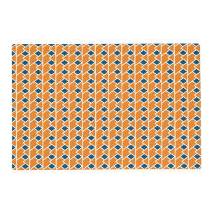 Rustic vintage pattern diamonds navy blue orange placemat