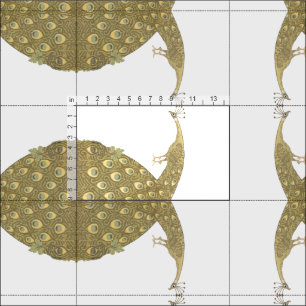 Rustic Vintage Peacock Pattern Fabric