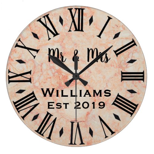 Rustic Vintage  Personalized Abstract Custom Large Clock