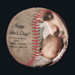 Rustic Vintage Photo Father's Day Baseball<br><div class="desc">This ball is designed with a rustic vintage background,  and can be customized with two photos,  a year,  and the names of your choice. Makes a great gift for Father's Day!</div>
