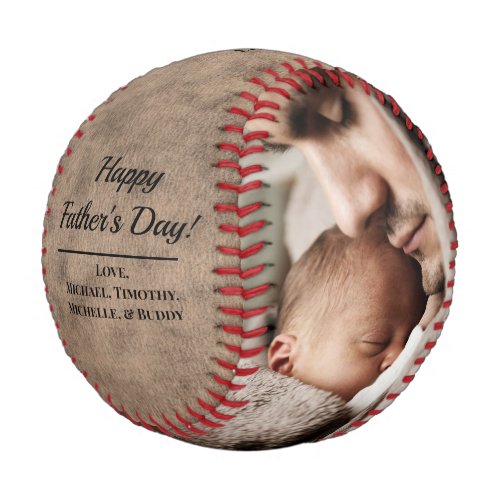 Rustic Vintage Photo Father's Day Baseball