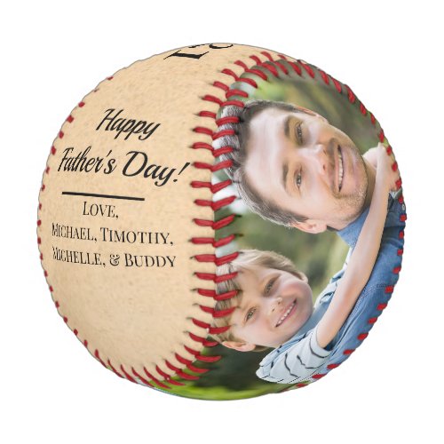 Rustic Vintage Photo Fathers Day Baseball