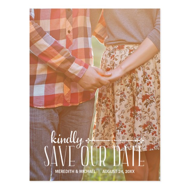 Rustic Vintage | Photo Save The Date Postcard