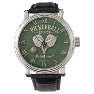 Rustic Vintage Pickleball Bar Decor Watch