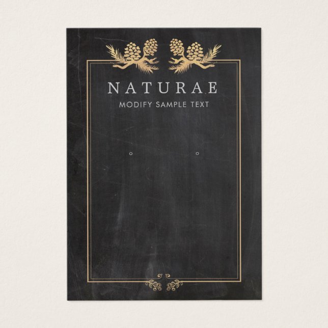 Rustic Vintage Pine Cones Earring Jewelry Display (Front)