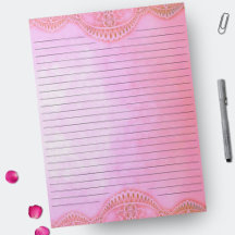 Rustic Vintage Pink Distressed Lined Stationery