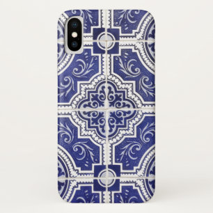 Rustic Vintage Portuguese Tiles Pattern - Azulejo iPhone X Case