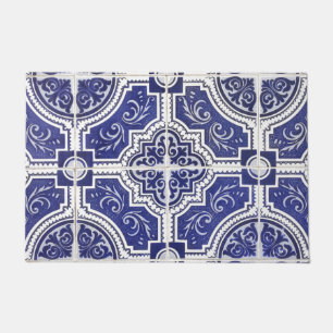 Rustic Vintage Portuguese Tiles Pattern - Azulejo Doormat