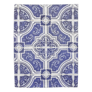 Rustic Vintage Portuguese Tiles Pattern - Azulejo Duvet Cover