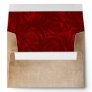 Rustic Vintage Red Rose Parchment Return Address Envelope