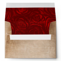 Rustic Vintage Red Rose Parchment Return Address Envelope Rustic Vintage Red Rose Parchment Return Address Envelope