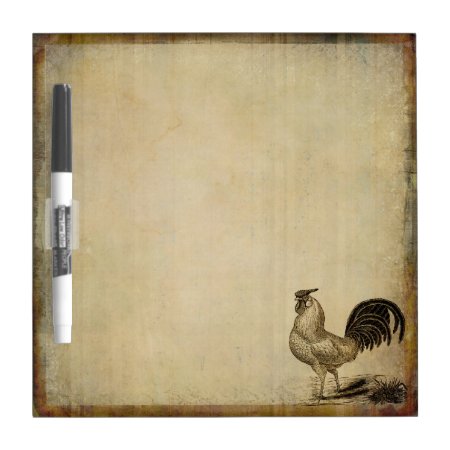 Rustic Vintage Rooster | Chicken | Farm Animals Dry Erase Board