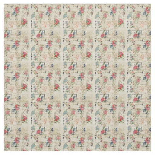 Rustic Vintage Roses with Distressed Charm Fabric