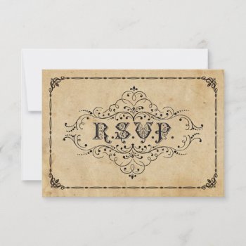 Rustic Vintage Rsvp Wedding Ceremony Announcement by Anything_Goes at Zazzle