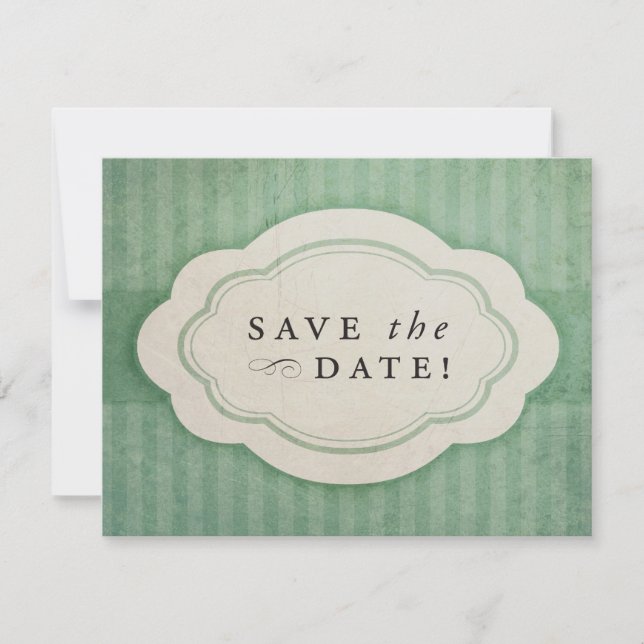 Rustic Vintage Sage Green Save the Dates Date (Front)