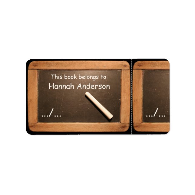 Rustic Vintage School Slate Book Label (Front)