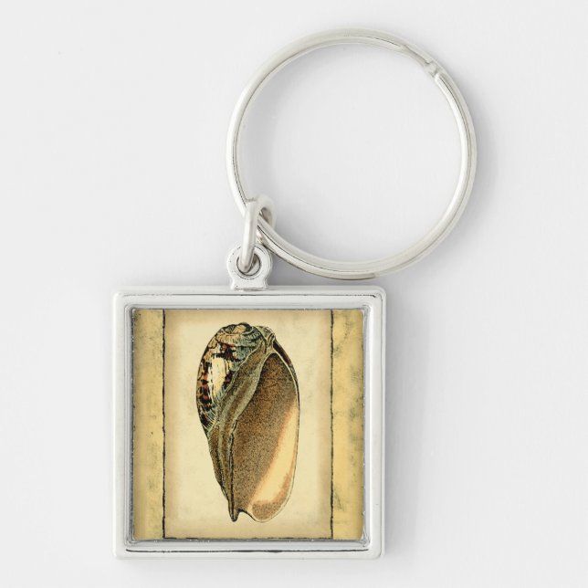 Rustic Vintage Seashell Keychain (Front)
