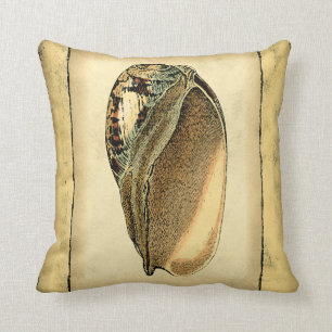 Rustic Vintage Seashell Throw Pillow