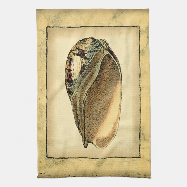 Rustic Vintage Seashell Towel (Vertical)