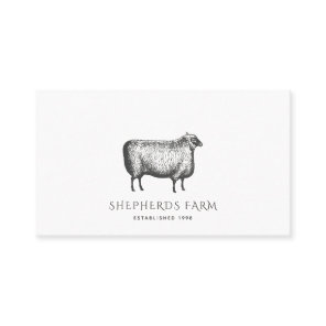 Rustic Vintage Sheep Farm Business Card