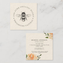 Rustic Vintage Simple Bee Honey Floral