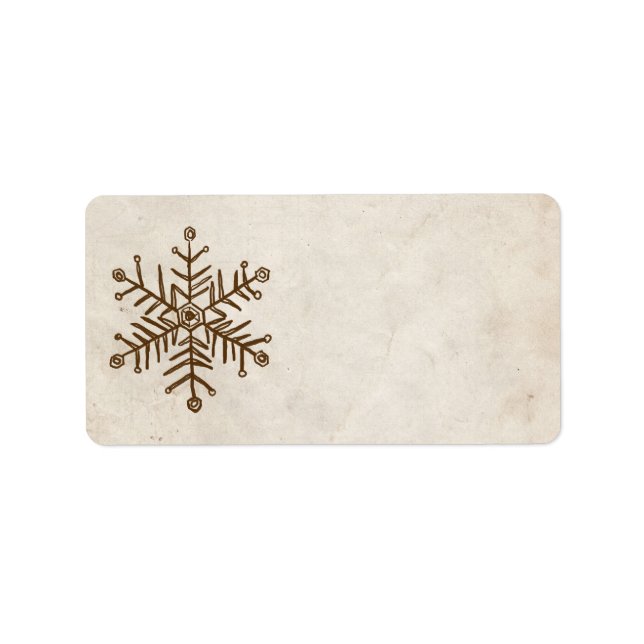 Rustic Vintage Snowflake Label (Front)