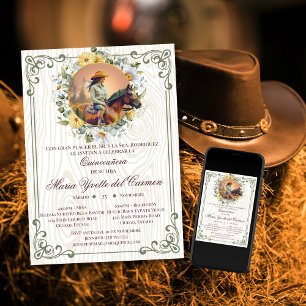 Rustic Vintage Spanish Mis Quince Quinceanera Invitation