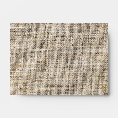 Rustic vintage stamps burlap country Wedding Envelope