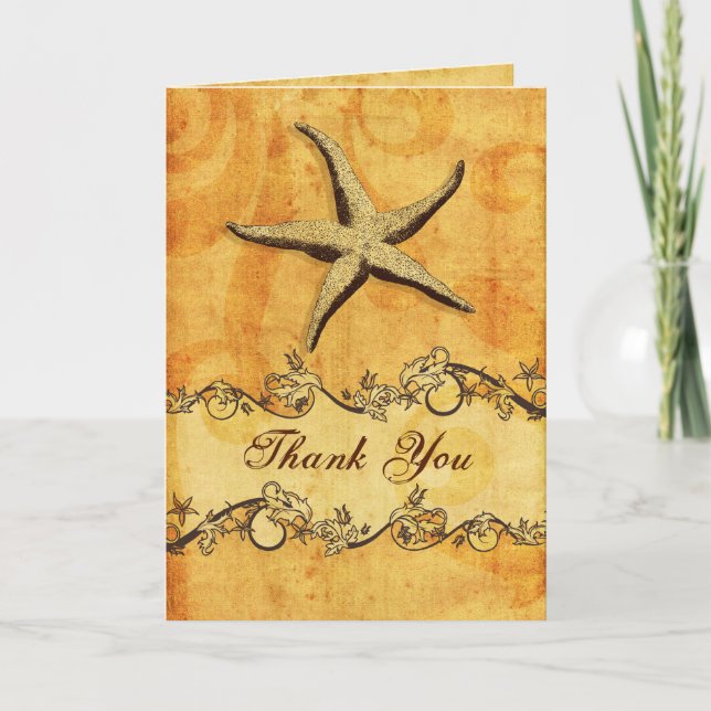 rustic, vintage ,starfish beach thank you (Front)
