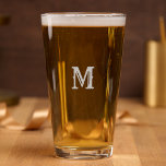 Rustic Vintage Style Elegant Etched Monogram Beer Pint Glass<br><div class="desc">Create your own custom, personalized, rustic retro vintage style elegant typography script font monogrammed, cool chic stylish classy, high quality, durable glass, beautiful laser engraved etched glassware 16 oz beer pint glass. The etching / engraving is permanent, flawless, dishwasher safe, and requires no maintenance. Simply type in your monogram /...</div>