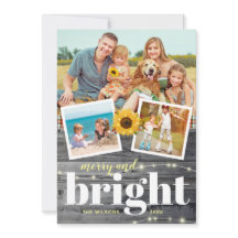 Rustic Vintage Sunflower Family Photo Collage