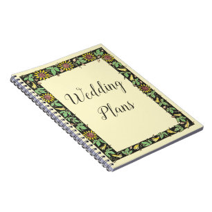 Rustic Vintage Sunflowers Frame Wedding Plans Notebook