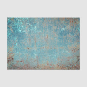 Rustic Vintage Teal Brown Grunge Texture Tissue Paper