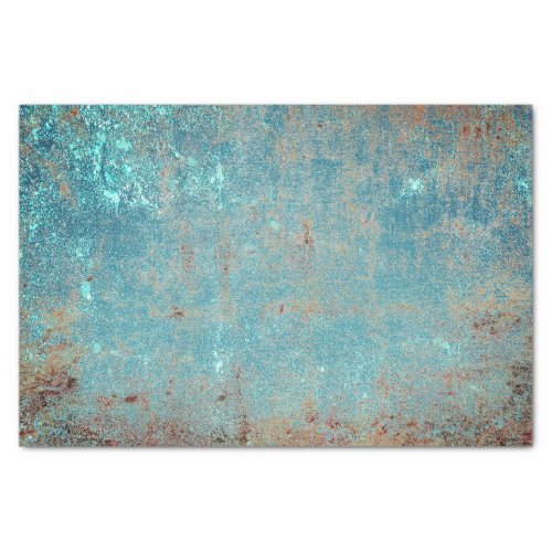 Rustic Vintage Teal Brown Grunge Texture Tissue Paper