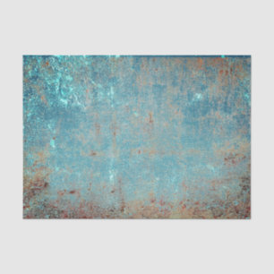 Rustic Vintage Teal Brown Grunge Texture Tissue Paper