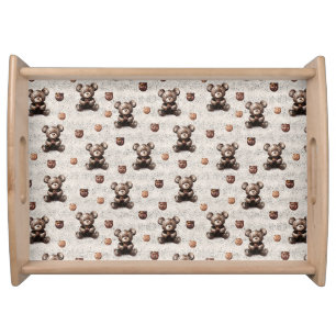 Rustic Vintage Teddy Bear Serving Tray