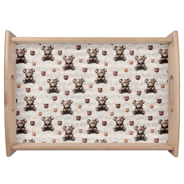 Rustic Vintage Teddy Bear Serving Tray (Front)