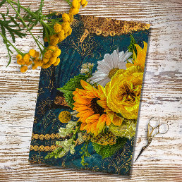 Rustic Vintage Texture Sunflower Decoupage Tissue Paper