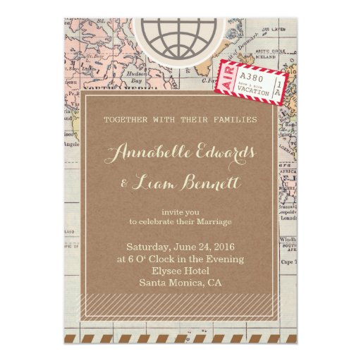 Vintage Travel Wedding Invitations 10