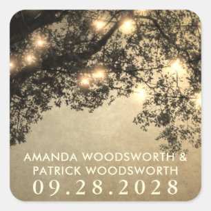 Rustic Vintage Tree Branch Wedding Favor Stickers