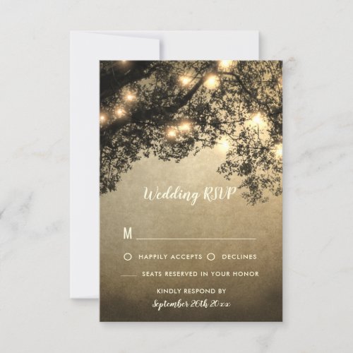 Rustic Vintage Tree Branch Wedding RSVP Cards