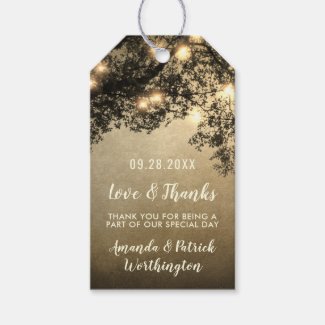 Rustic Vintage Tree Branch Wedding Thank You Tags